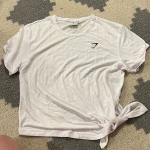 gym shark side tie tee